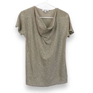 MaxMara beige white stripe cowl neck womens M (size tag missing)